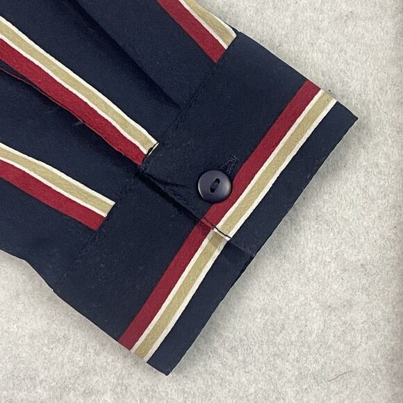 Misguided Blouse Womens Size 10 Striped V Neck Surplice Wrap Long Sleeve Top - Picture 10 of 12